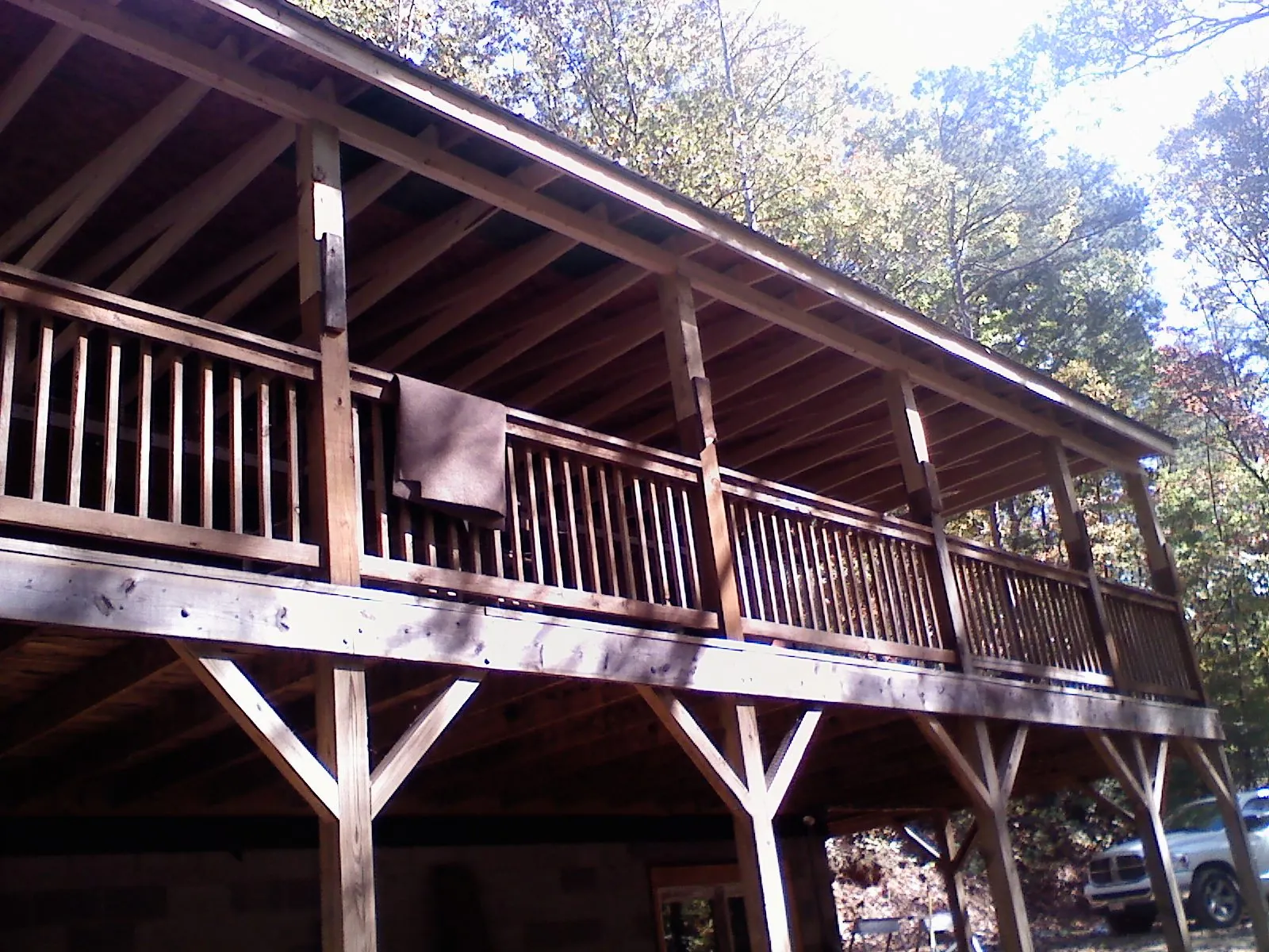 Timber framing under a new elevated porch and deck — Roof Leak Repair in Cottage Grove by Roofing Brothers